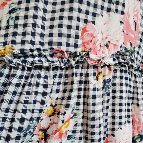 DR2 Daniel Rainn navy & white floral top M - Picture 9 of 13